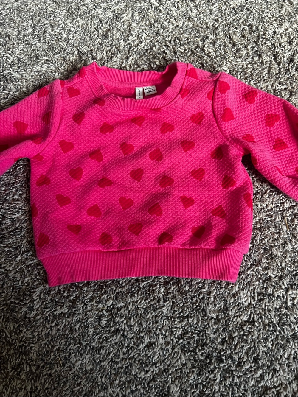 Janie and Jack Hot Pink Quilted Heart Sweatshirt